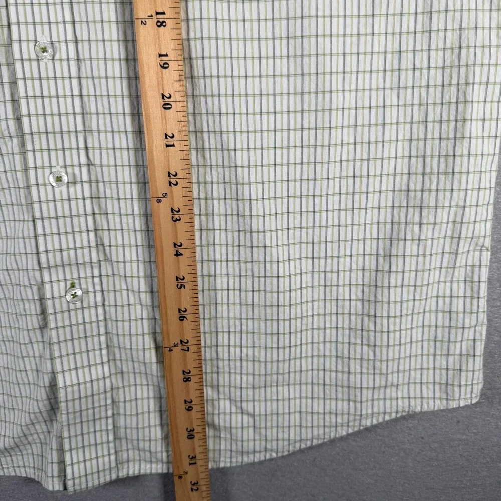 Cinch Mens Green White Micro Check Plaid Button Down Shirt Large MT10321111